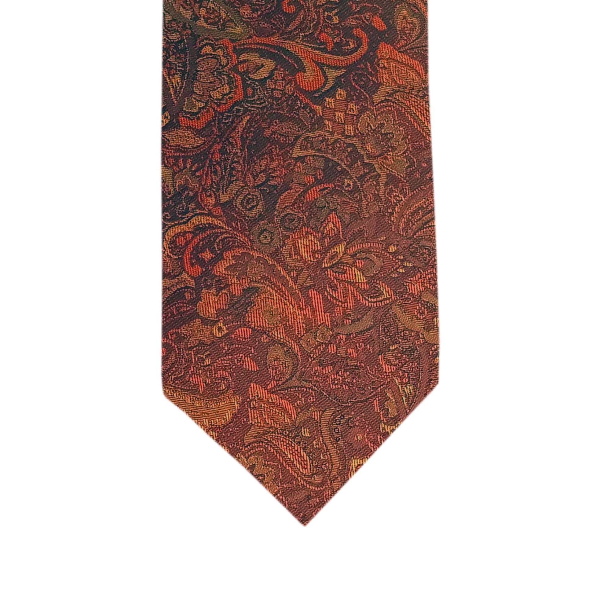 Floral Paisley Burnt Orange Long Tie
