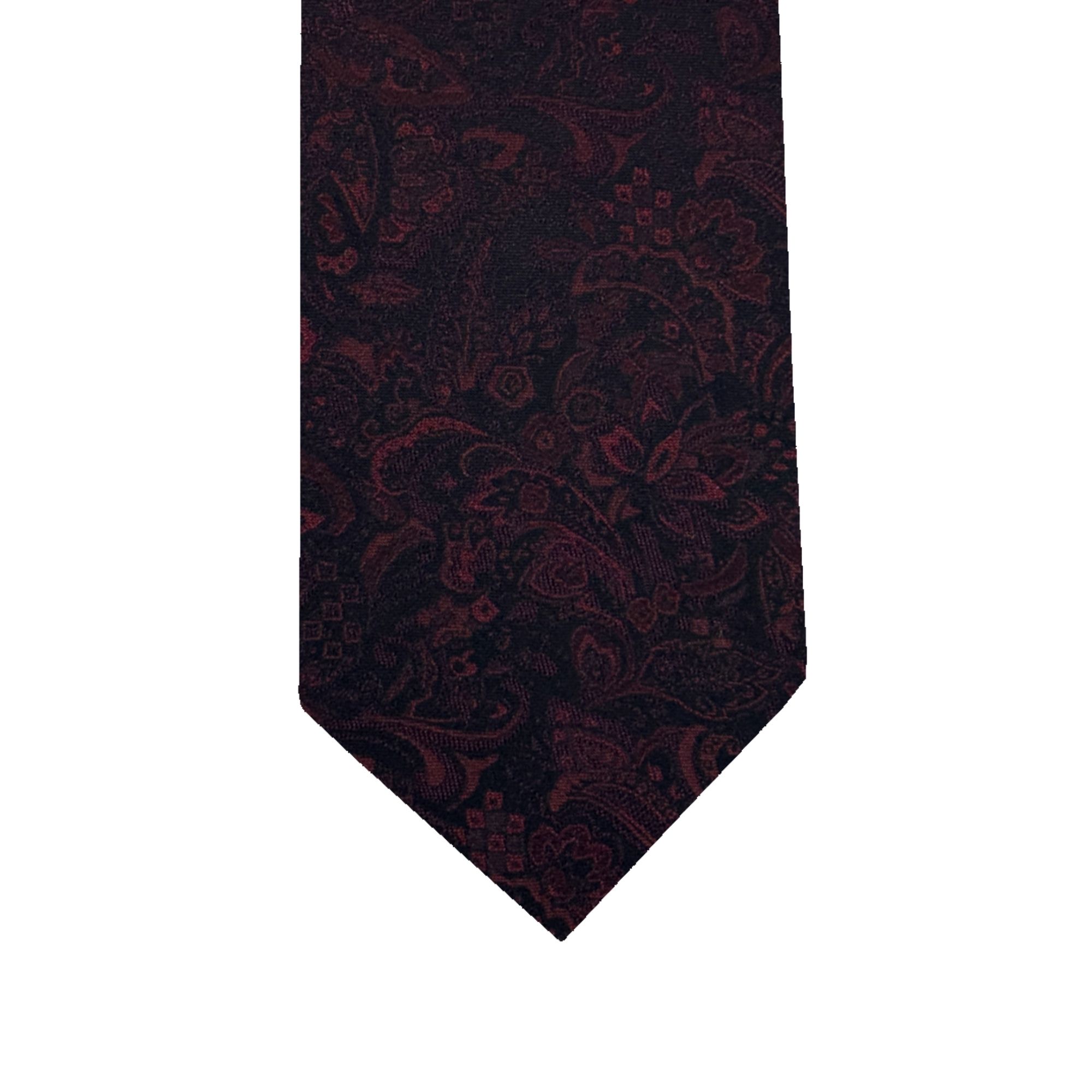 Floral Paisley Burgundy Long Tie