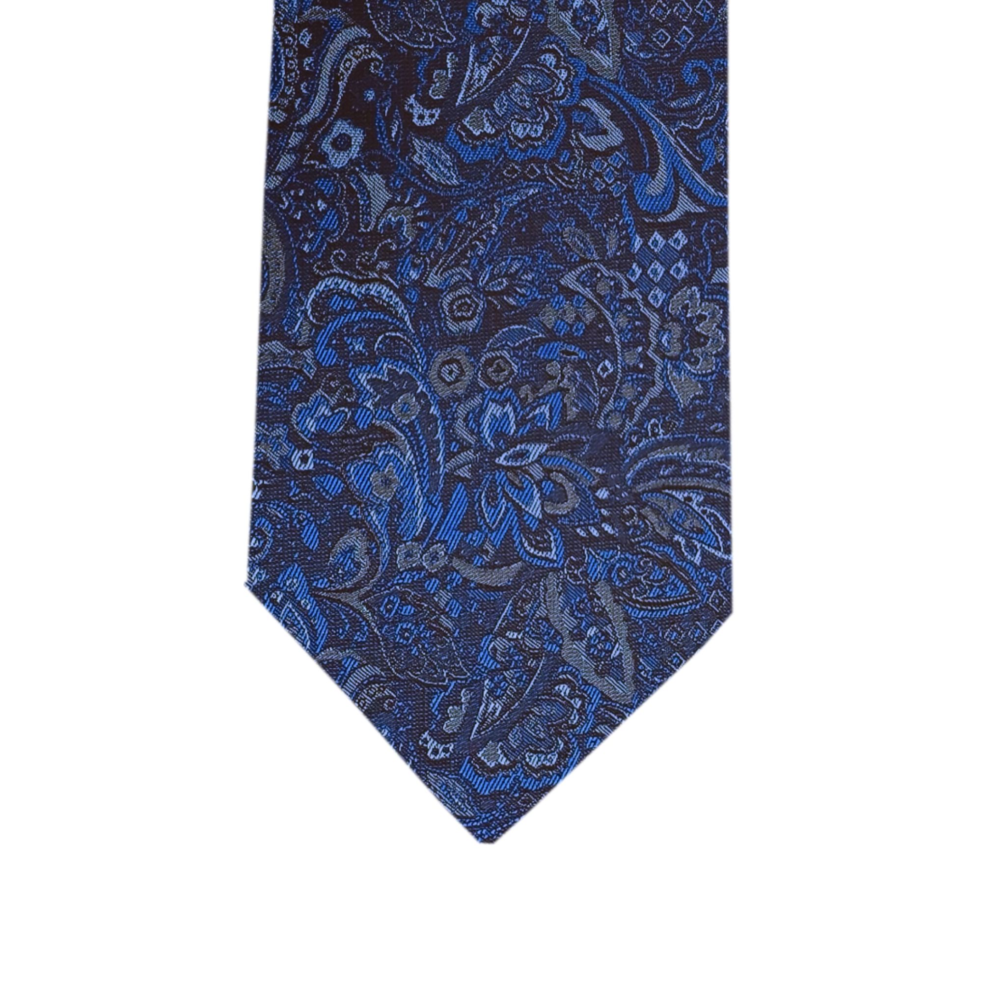 Floral Paisley Cobalt Long Tie