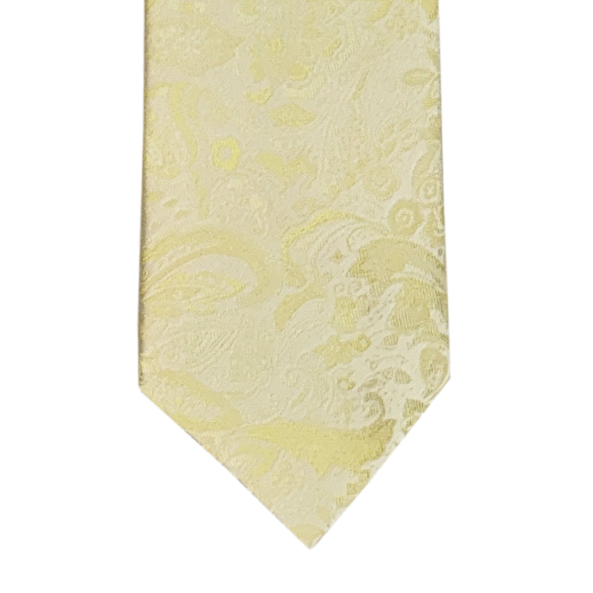 Floral Paisley Canary Yellow Long Tie