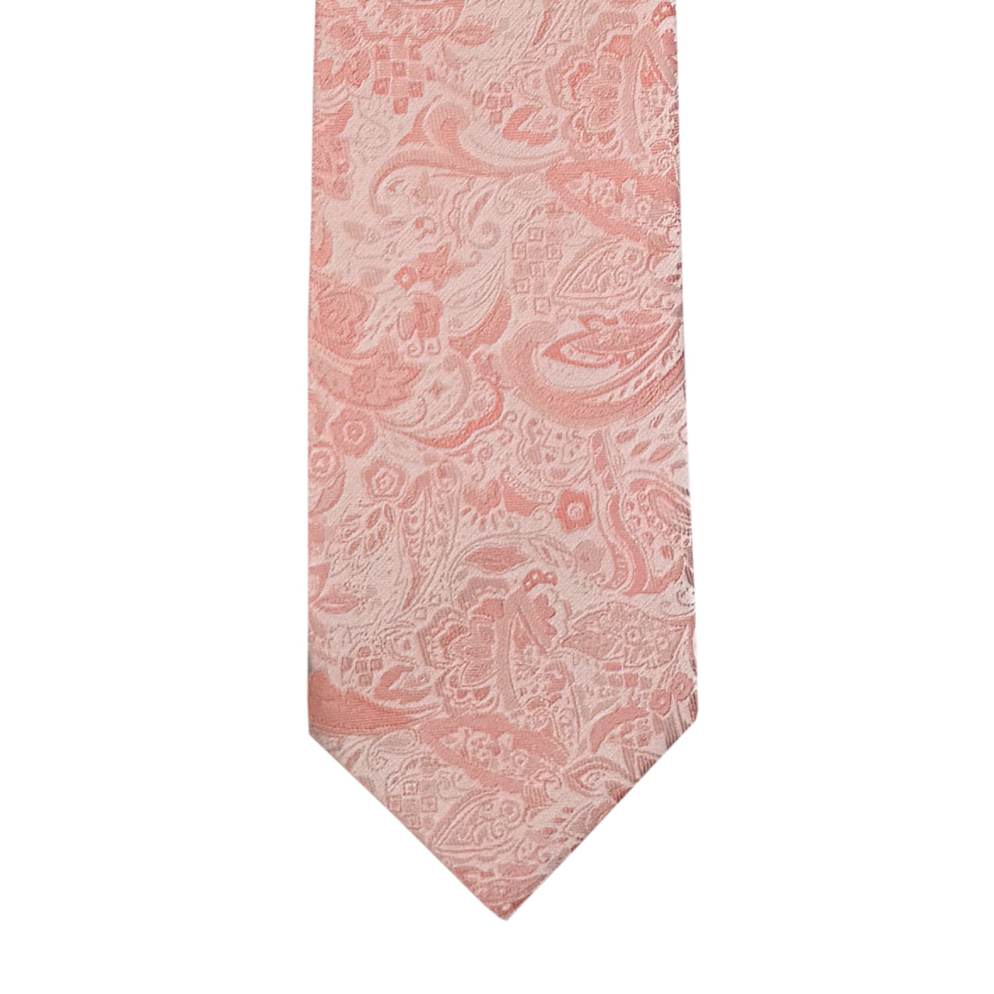 Floral Paisley Candy Pink Long Tie