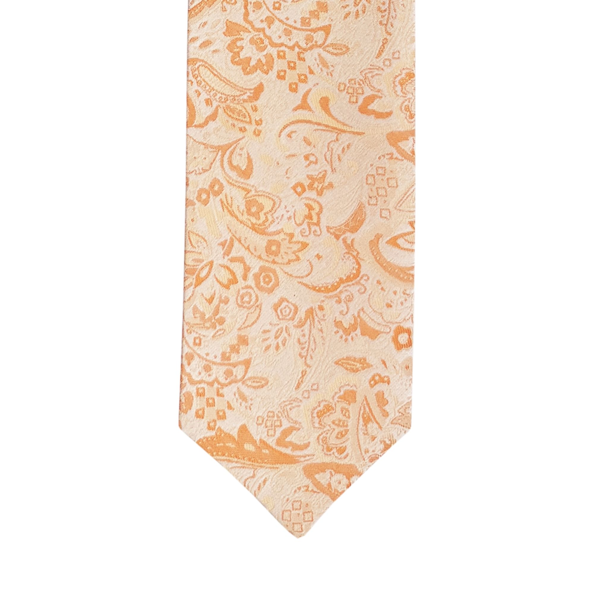 Floral Paisley Dark Peach Long Tie