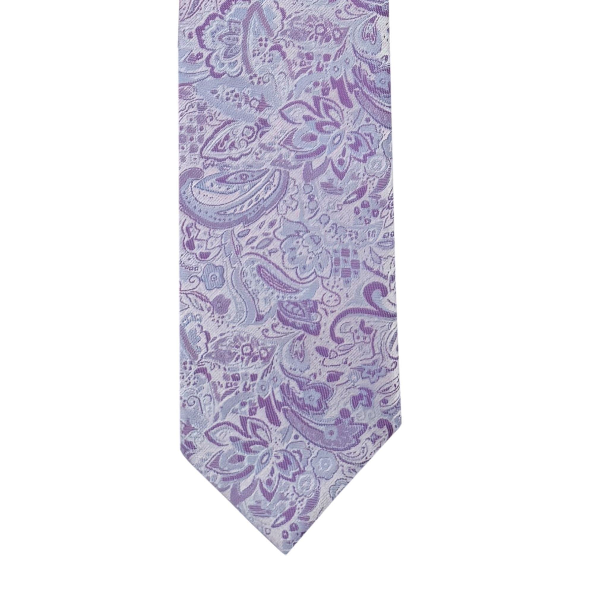 Floral Paisley Lilac Long Tie
