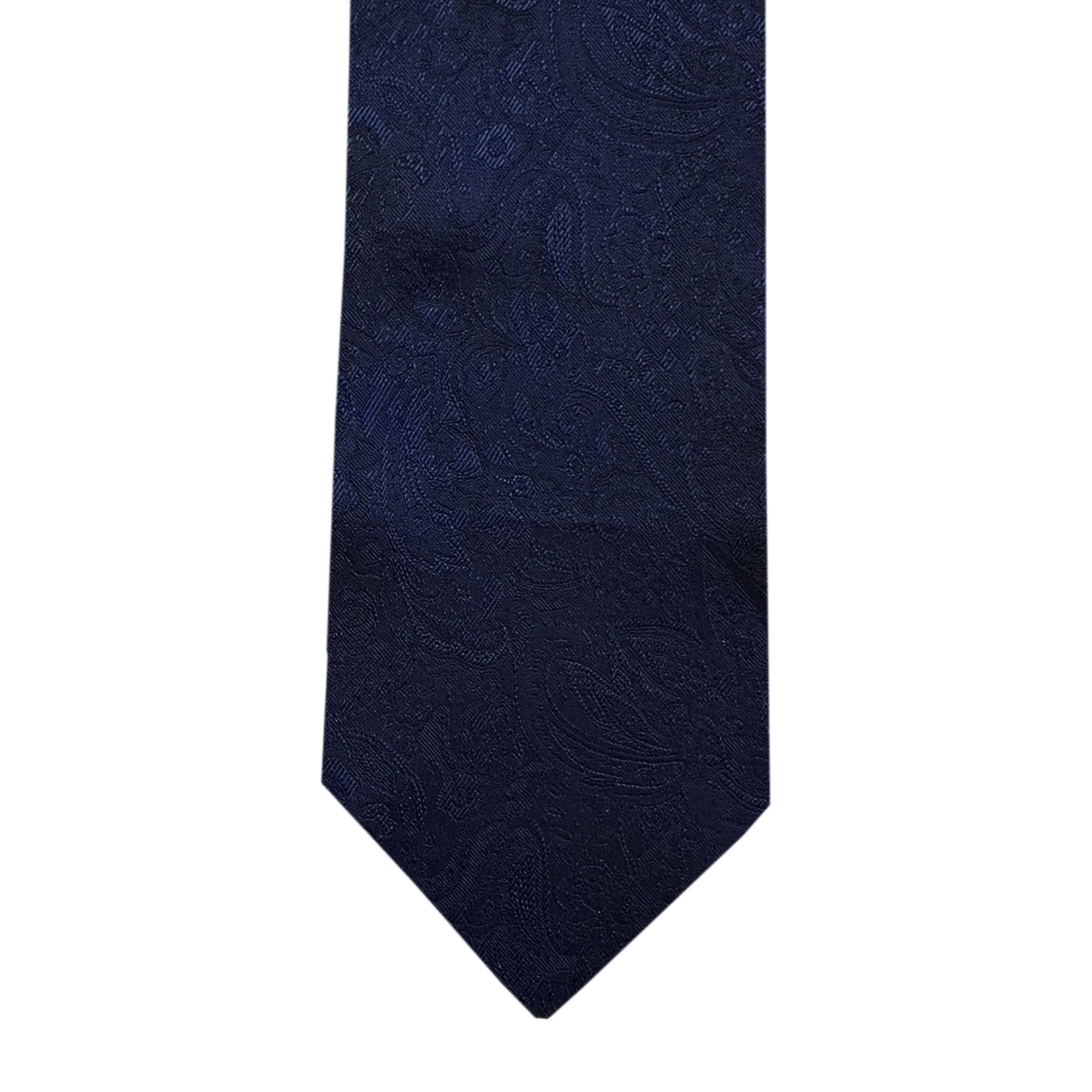 Floral Paisley Navy Long Tie
