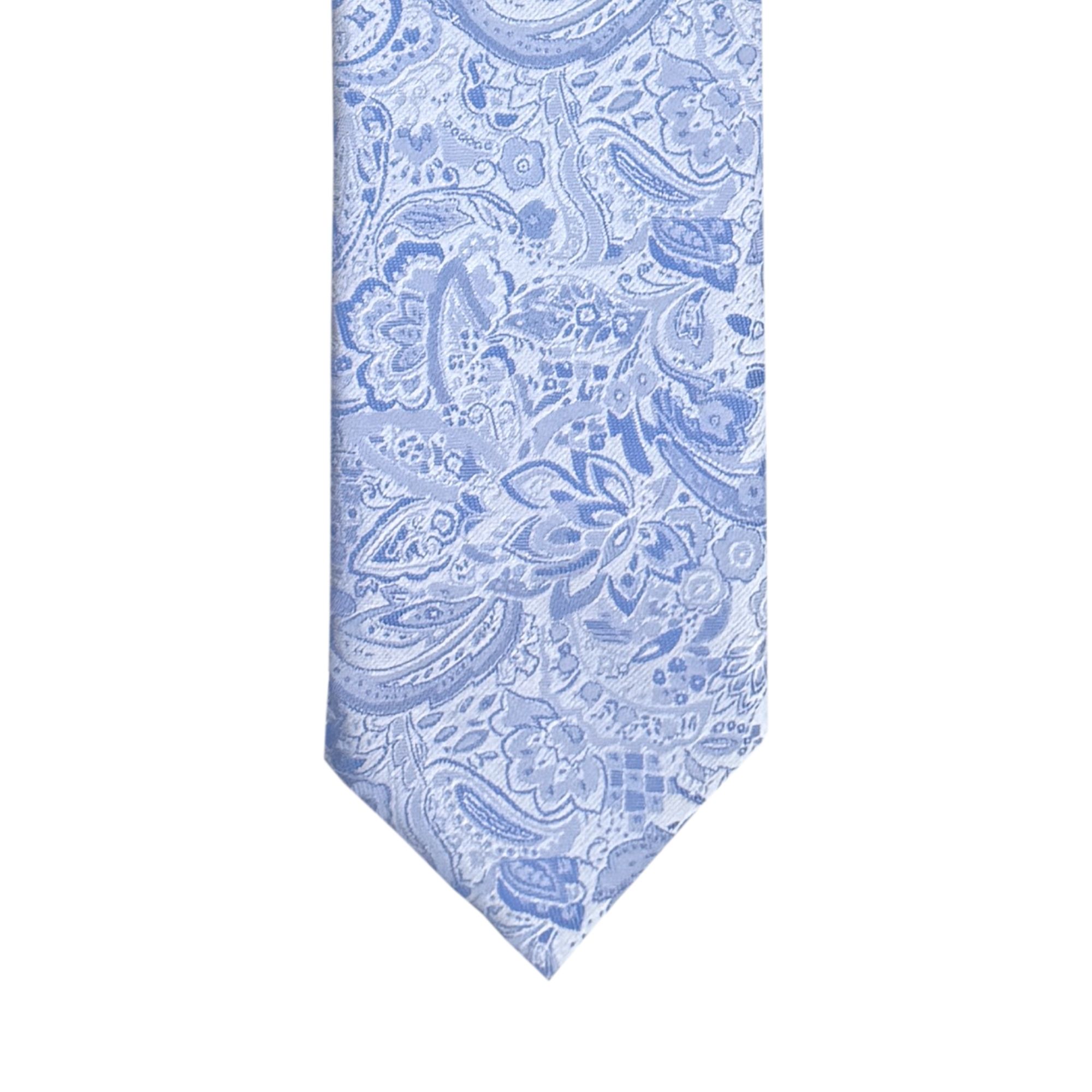 Floral Paisley Periwinkle Long Tie