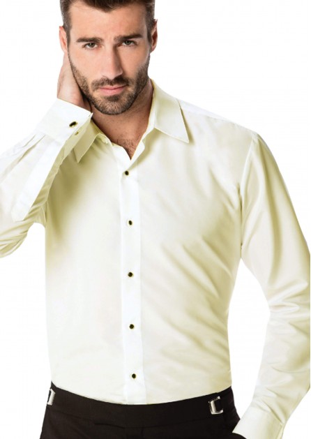 Ivory Microfiber Trim Laydown Plain Front