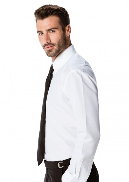 White Microfiber Trim Laydown Plain Front