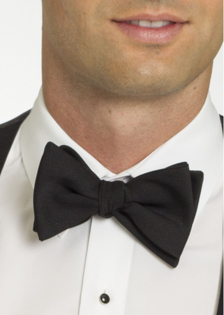 Fashion Grosgrain Black Bow Tie