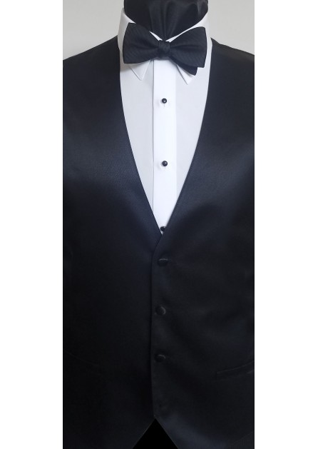 Modern Solid Black Vest
