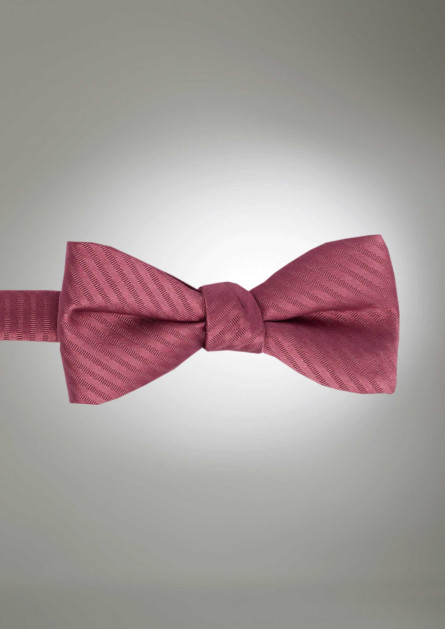 Modern Solid Striped Chianti Rose Bow