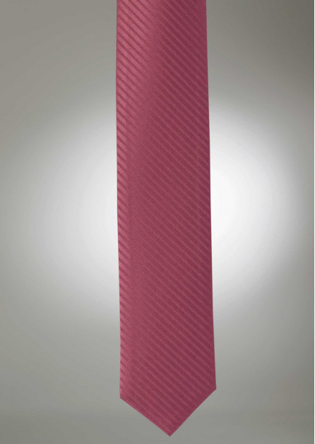 Modern Solid Striped Chianti Rose Tie