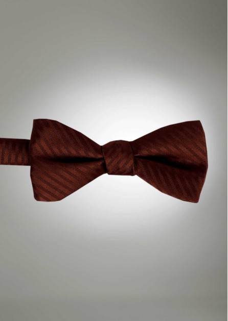 Modern Solid Striped Cognac Bow