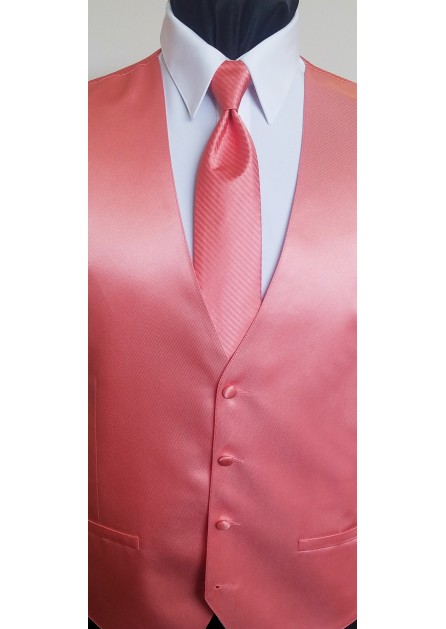 Modern Solid Striped Coral Reef Tie