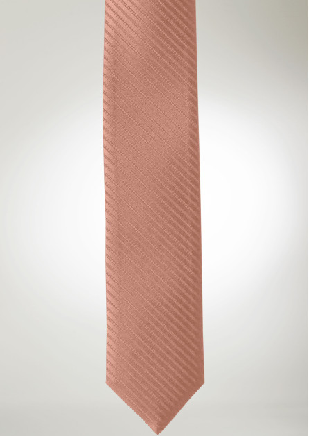 Modern Solid Striped Desert Coral Tie