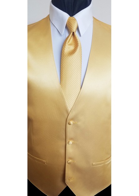 Modern Solid Striped Gold Tie