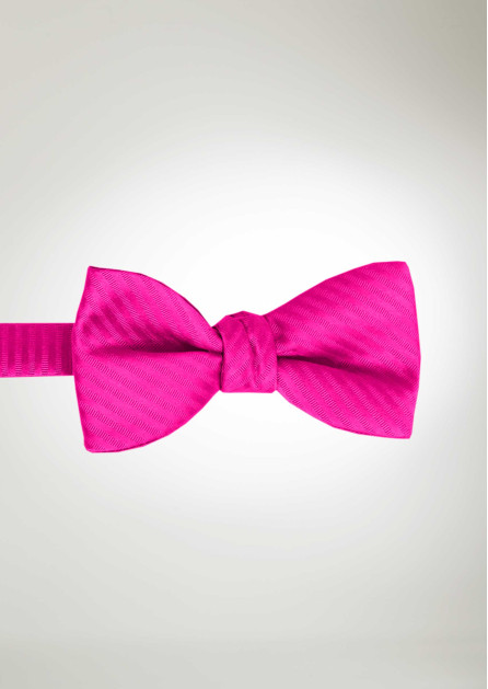 Modern Solid Striped Hot Pink Bow