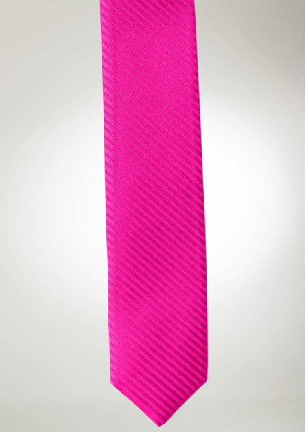 Modern Solid Striped Hot Pink Tie