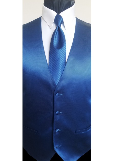 Modern Solid Striped Indigo Tie
