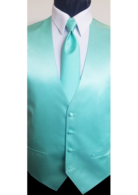 Modern Solid Striped Mint Tie