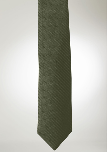 Modern Solid Striped Olive Tie