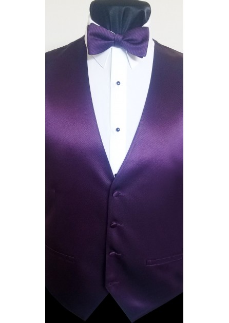 Modern Solid Striped Plum Bow