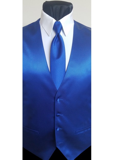 Modern Solid Striped Royal Blue Tie