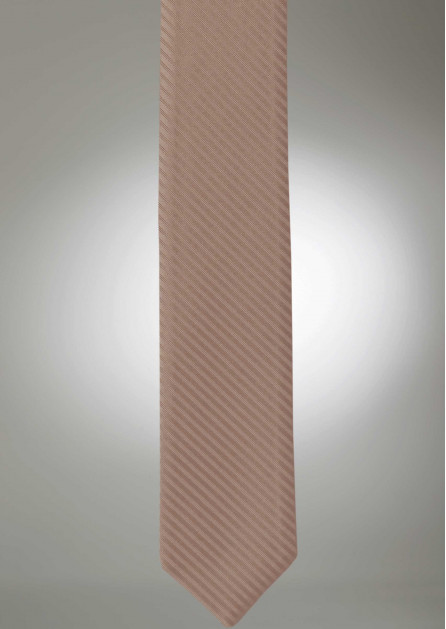 Modern Solid Striped Rose Gold Tie