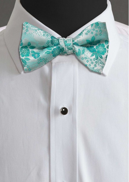 Allure Floral Aqua Bow Tie
