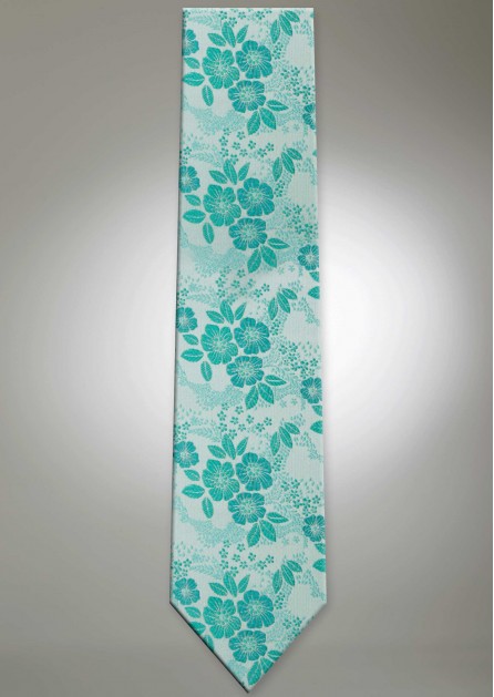 Allure Floral Aqua Long Self Tie