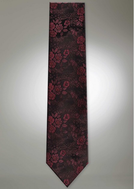 Allure Floral Burgundy Long Self Tie