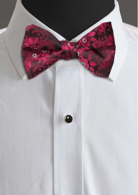 Allure Floral Cerise Bow Tie