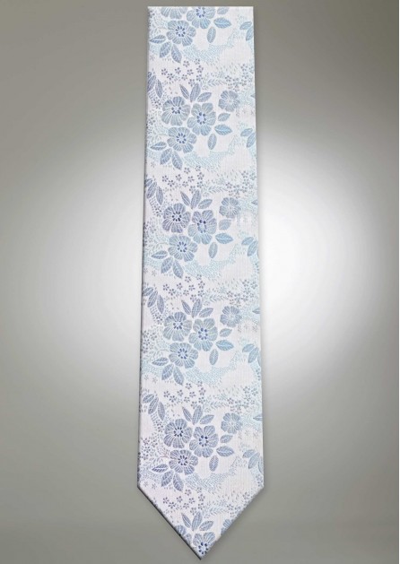 Allure Floral Light Blue Long Self Tie