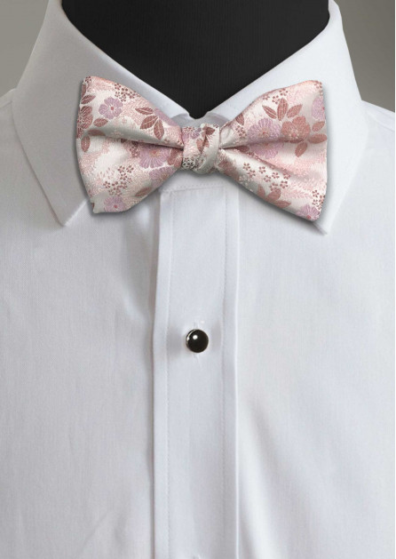 Allure Floral Rose Gold Bow Tie