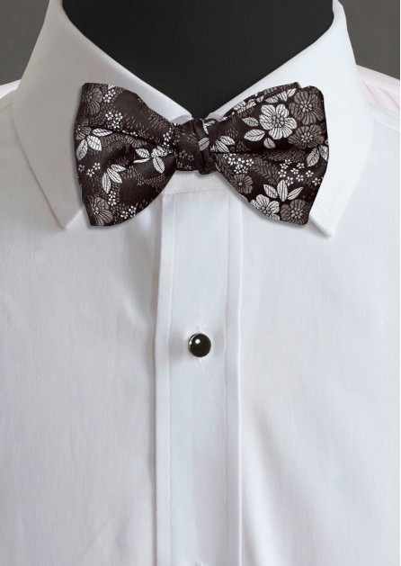 Allure Floral Steel Bow Tie