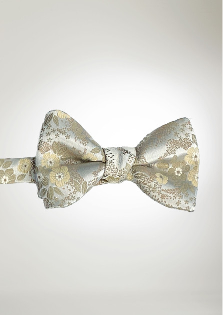 Allure Floral Taupe Bow Tie