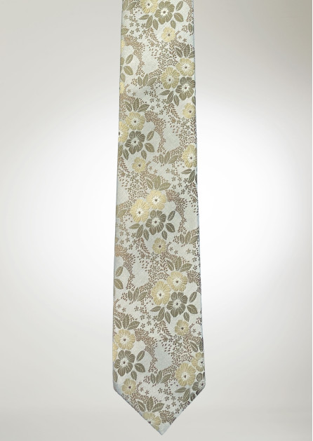 Allure Floral Taupe Long Self Tie
