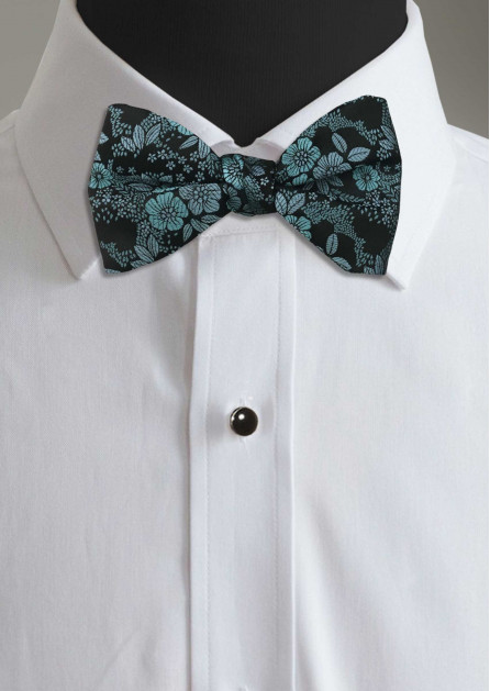 Allure Floral Teal Blue Bow Tie