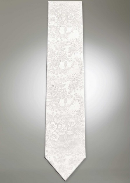 Allure Floral White Long Self Tie