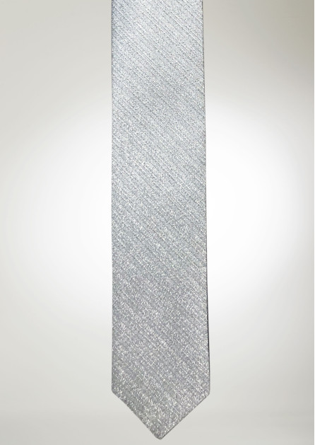 Modern Solid Lame Silver Tie
