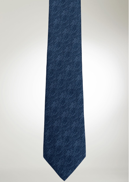 Texture Solid Steel Blue Tie