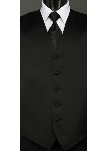 Satin Black Vest