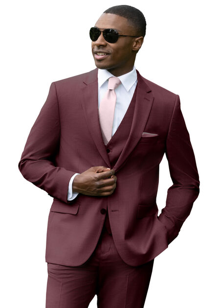 Brick Stretch Sharkskin Purchase Suit