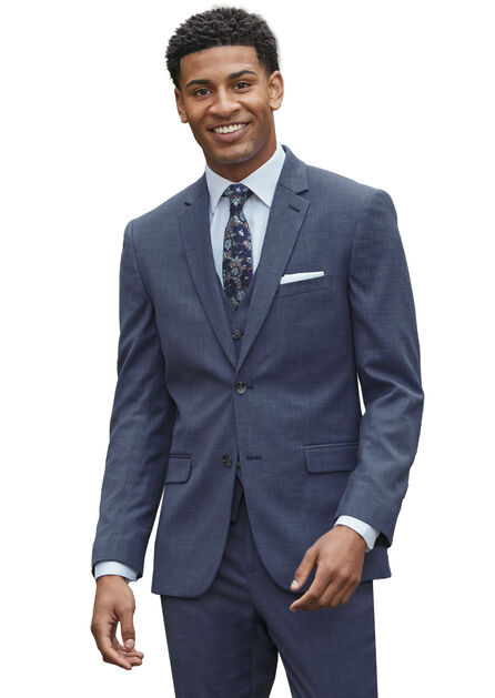 Marine Blue Stretch Sharkskin Purchase Suit