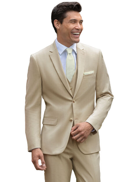 Tan Stretch Sharkskin Purchase Suit