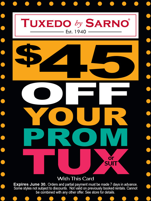 Prom Coupon Tuxedo Rental, Suits and Formalwear Tuxedo Rental, Suits