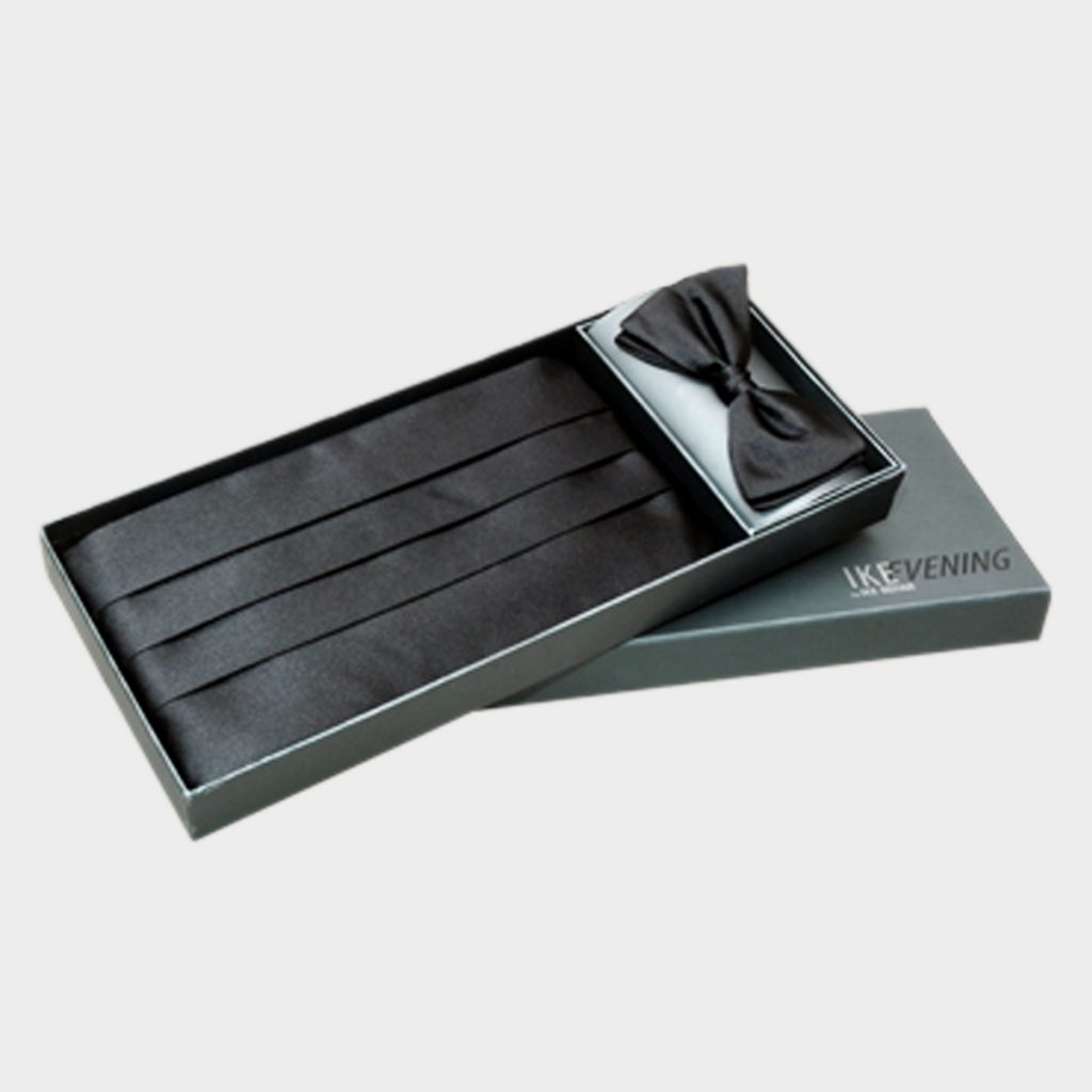 CM151SET -Black Tie & Cummerbund Premium Silk Set (IKE BEHAR)