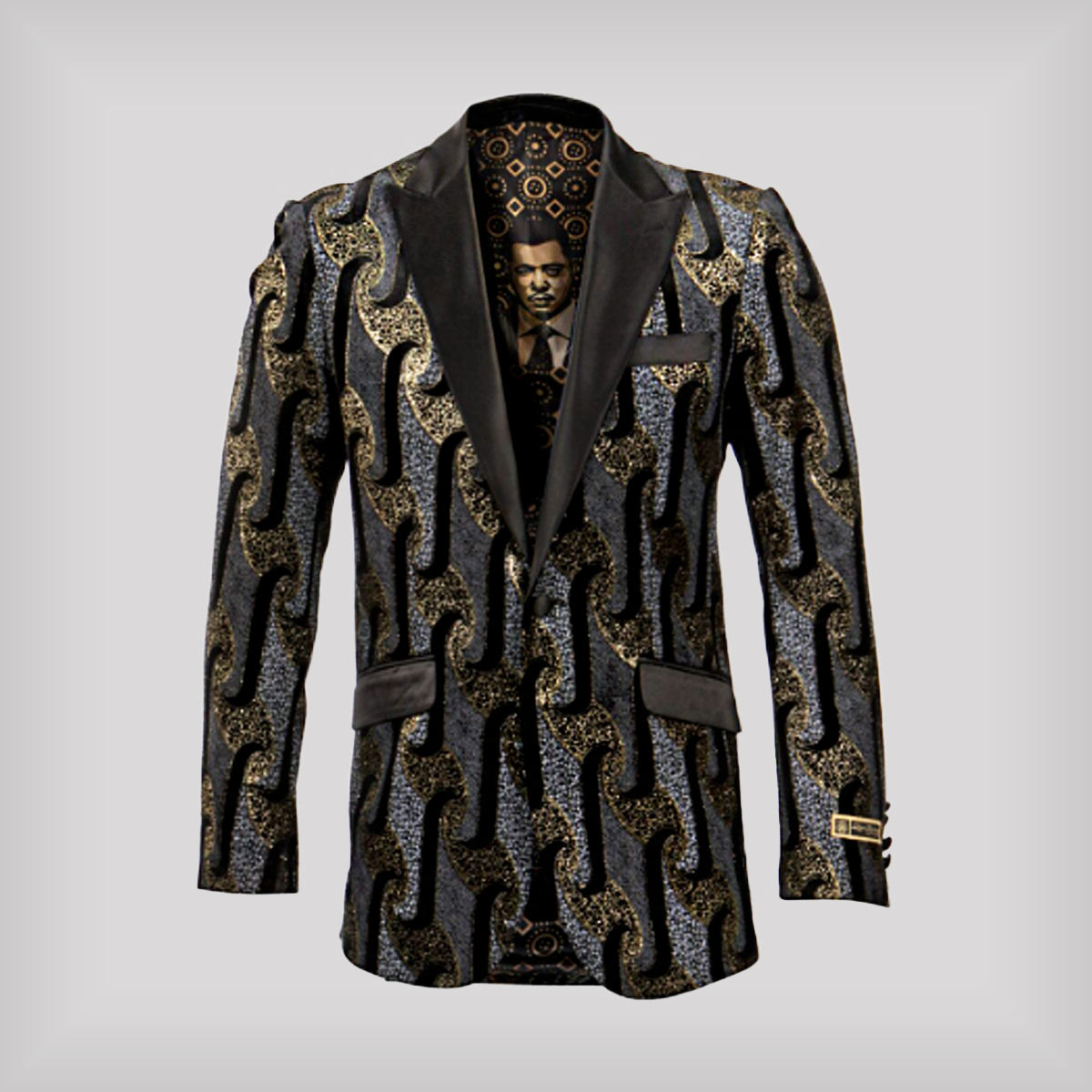 Gold and grey purchase tuxedo jacket