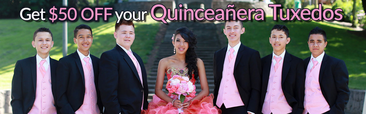 Get $50 Off you Quinceanera Tuxedos