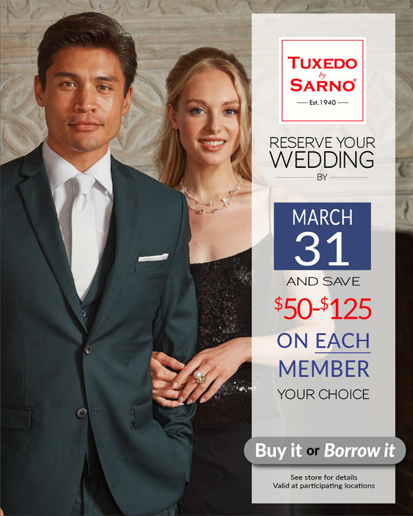 Save $50 on Suits or Tuxedos