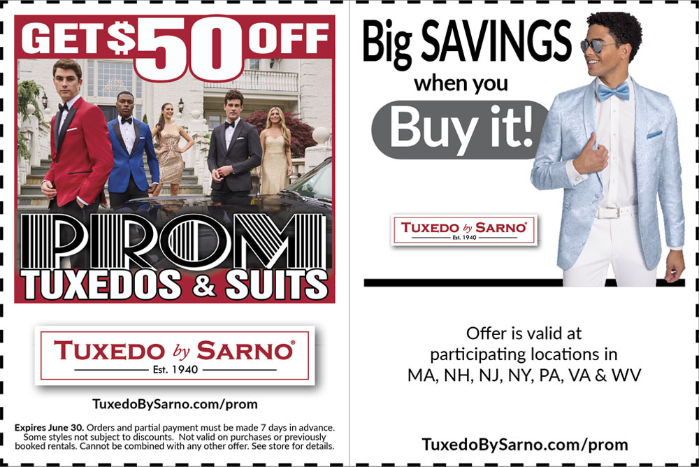 Tuxedo By Sarno Prom Savings Coupon